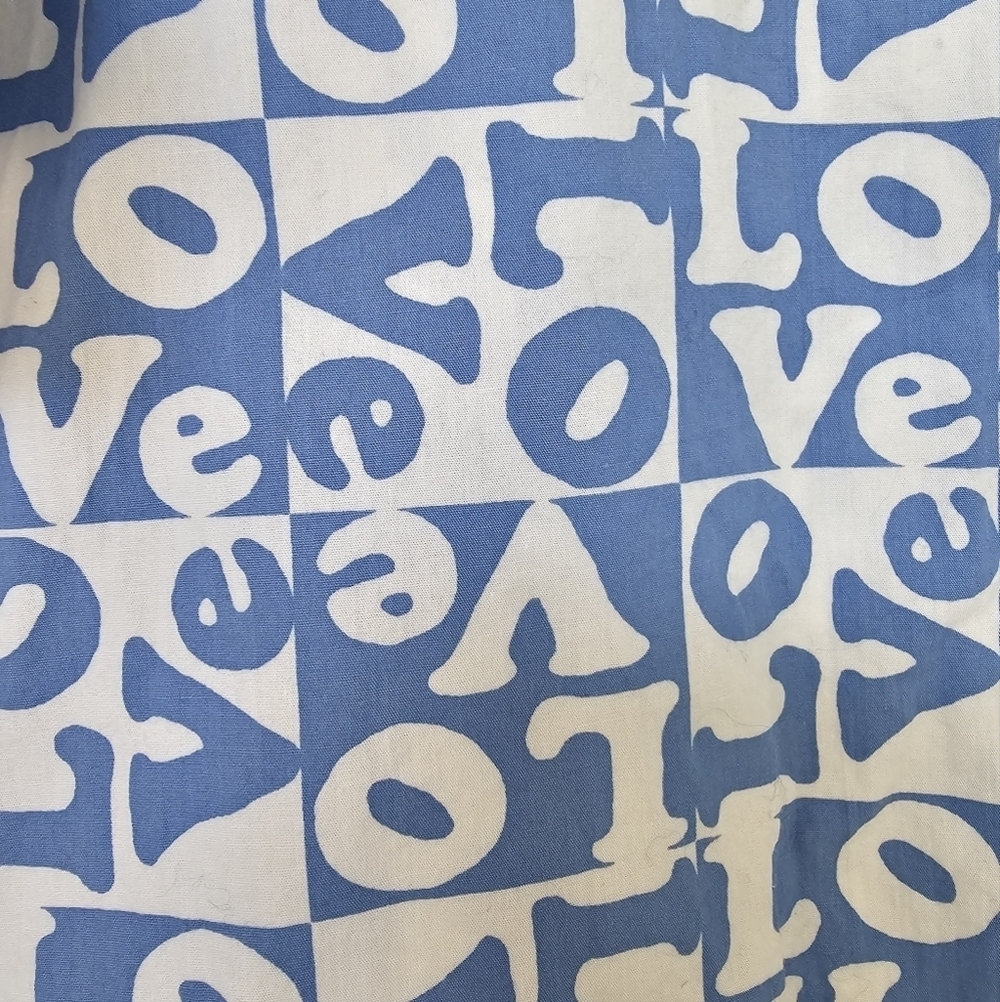 MOTEL Smith Short Sleeve Shirt in LOVE Checker Blue, Size Small, NWOT - Picture 4 of 12